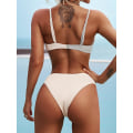 Miniatyrbild 3 av 6: WJSM Dam Ribbade O-Ring String Bikini Badkläder Cheeky Trosa Baddräkt Två Delar Grey-111 XL