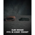 Miniatyrbild 4 av 5: Smal Pengklämma Plånbok för Män RFID-Blockering 11 Kortplatser Minimalistisk Liten Läder Plånbok för Män Frontficka Presentask HERM NEW-Palm Lines Black