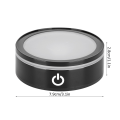 Miniatyrbillede 4 af 6: LED-base Krystal Sort Flad Berøring Multi-Mode Farverig Hvid Lys 3D Indre Udskæring Laser Base