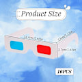 Pikkukuva 2 / 7: 3D-paperilasit elokuviin, elokuvalasit, 3D-lasit punaiset ja syaani linssit valkoiset kehykset anaglyfi lasit pahvi elokuviin, taitettu suojakoteloon 10 pcs