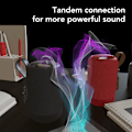 Miniatyrbilde 4 av 8: Bluetooth-høyttaler multifunksjonell IPX5 vanntett kraftig bass stereolyd håndfri samtale bærbar trådløs høyttaler for hjemmereisefest Black