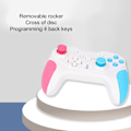 Miniatyrbillede 3 af 9: Trådløs Spilcontroller med 4 Programmerbare Knapper, 6-Akset Sensor, USB-Controller til Konsol, Pink Blå