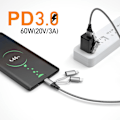 Miniatyrbild 7 av 7: 5-i-1 USB-C Multi Snabbladdningskabel PD 60W 3A Datakabel Nylonflätad Sladd USB A/C till Typ C/Micro/iPhone Adapter QC Snabbladdning 1 meter
