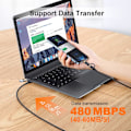 Miniatyrbilde 6 av 7: USB-C Multi Rask Ladingskabel PD 60W Nylonflettet Kabel 4-i-1 3A USB/C til Type C/Telefon Rask Synkronisering Laderadapter 1,2 meter
