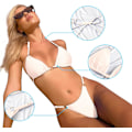 Pikkukuva 7 / 9: WJSMSexy Bikinit naisille 2-osainen bikinit Spagettihihnat Uimapuvut Yksivärinen Uimapuku Kolmio Uimapuku White M