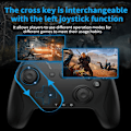 Miniatyrbillede 3 af 6: Bluetooth-controller til Switch/PC/Steam/Apple Arcade MFi-spil osv., Switch Pro-controller trådløs med justerbar dobbeltbevægelse, Turbo, Makroer, 6-akset White