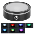 Miniatyrbillede 1 af 6: LED-base Krystal Sort Flad Berøring Multi-Mode Farverig Hvid Lys 3D Indre Udskæring Laser Base