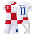 Miniatyrbillede 1 af 2: UEFA Euro 2024 Kroatiens hjemmebane nr. 11 Brozovic børnefodboldsæt XXL