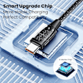 Miniatyrbillede 6 af 8: 100W USB-C Multi-opladerkabel, USAMS 4FT 5-i-1 5A Hurtig Synkroniseringsopladeradapter Nylonflettet Type-C Kabel til Bærbar/Tablet/Telefon og Mere Black 2m