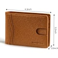 Miniatyrbillede 3 af 5: Mænds Tegnebøger 15 Kort Holder Slank RFID Læder 2 ID Vindue Med Gaveæske Mænds Tilbehør A Brown