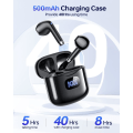 Pikkukuva 5 / 6: Langattomat kuulokkeet, Bluetooth 5.3 kuulokkeet 40 tunnin soittoaika latauskotelolla, IPX5 vedenkestävä stereokuulokkeet mikrofonilla iOS:lle ja Androidille Black