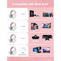 Pikkukuva 3 / 7: PC-pelikuulokkeet mikrofonilla, langalliset RGB-sateenkaaripelikuulokkeet PS4/PS5/MAC/XBOX/kannettavalle, 3,5 mm äänentoisto yli korvan kuulokkeet kevyellä