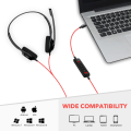 Miniatyrbild 6 av 6: USB-C-headset med mikrofon för laptop, telefon, hörlurar med brusreducerande mikrofon för dator, On-Ear-trådbundet kontorsheadset för USB-C