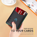 Miniatyrbillede 4 af 7: Mænds Tegnebøger Slim RFID Læder 2 ID Vindue Med Gaveæske Carbon black,green