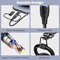 Miniatyrbillede 5 af 8: 100W USB-C Multi-opladerkabel, USAMS 4FT 5-i-1 5A Hurtig Synkroniseringsopladeradapter Nylonflettet Type-C Kabel til Bærbar/Tablet/Telefon og Mere Black 2m