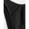 Pikkukuva 6 / 7: WJSM Naisten Ribattu O-rengas String Bikini Uimapuku Cheeky Thong Uima-asu Kaksiosainen Uimapuku 338-black L