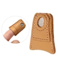 Miniatyrbillede 3 af 5: 2 stk Læder Mynt Thimble Pad DIY Håndværk Kødkvægslæder Fingerbeskyttere til Syning Quilting