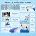 Miniatyrbillede 2 af 9: Trådløs Controller, BIGBIG WON Rainbow 2 SE, Hall Effect Trigger, 12-bit ADC, 3 Sæt Joysticks, 4-vejs & 8-vejs D-pad Controller til Switch/PC/Android/iOS Blue