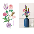 Miniatyrbilde 7 av 9: Mini-klosser Blomsterbukett Byggesett, Kunstige Blomster, DIY Unik Dekorasjon Hjem, 547 Stykker Botanisk Samling for Barn Gave