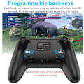 Miniatyrbillede 5 af 6: Bluetooth-controller til Switch/PC/Steam/Apple Arcade MFi-spil osv., Switch Pro-controller trådløs med justerbar dobbeltbevægelse, Turbo, Makroer, 6-akset White
