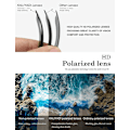 Miniatyrbild 5 av 6: Polariserade solglasögon för män och kvinnor Halvramfria solglasögon för körning UV-blockerande 2Glossy Black