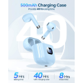 Pikkukuva 5 / 6: Langattomat kuulokkeet, Bluetooth 5.3 kuulokkeet 40 tunnin soittoaika latauskotelolla, IPX5 vedenkestävä stereokuulokkeet mikrofonilla iOS:lle ja Androidille Blue