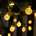 Miniatyrbillede 5 af 7: Solcelledrevne lyskæder til udendørs brug 200 LED 72FT vandtætte, krystalglobe lys med 8 lystilstande, solcelledrevne terrasselys til have gård veranda bryllup Warm White72FT