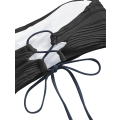 Pikkukuva 6 / 7: WJSMWomen 2-osainen Bandeau-uimapuku Ribbed Lace up Olkaimettomat Bandeau-bikinisarja Korkea leikkaus Uimapuvut 5-top Only-2dark Gray L