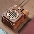 Miniatyrbild 6 av 6: Retro Bluetooth-högtalare Radio Träimitation HiFi Förlustfri Ljud Stöder U-disk Minneskort Bluetooth-högtalare med FM-radio