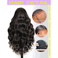 Miniatyrbild 2 av 5: 250 Densitet HD Lace Front Peruker Mänskligt Hår Bär och Gå Limfria Peruker Mänskligt Hår Förplucked Lace Bleached Knots Lace Front Peruk 250 Densitet Body Wave W 24inch