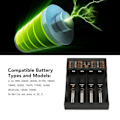 Miniatyrbild 2 av 4: 4-fack batteriladdare med USB-utgång LED-ljus Smart Universal batteriladdare för 3,8V 3,7V Li Ion IMR 18650 26650 RCR123A 14500 16340