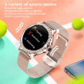 Miniatyrbillede 6 af 9: NX19 Smartwatch til kvinder - Fitness-sportsarmbånd til damer - Moderigtigt smartwatch til kvinder til Android og iOS-telefoner - Guld stål
