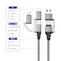 Miniatyrbild 2 av 7: 5-i-1 USB-C Multi Snabbladdningskabel PD 60W 3A Datakabel Nylonflätad Sladd USB A/C till Typ C/Micro/iPhone Adapter QC Snabbladdning 1 meter