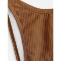 Miniatyrbild 6 av 7: WJSM Dam Ribbade O-Ring String Bikini Badkläder Cheeky Trosa Baddräkt Två Delar 338_brown S