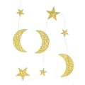 Pikkukuva 6 / 6: 5 kpl Tähti-Kuu-Lippuja Kulta Kiiltävä Upea Eid Mubarak Ripustuslippuja Ramadanin Taustakoristeluun