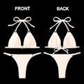 Pikkukuva 8 / 9: WJSMSexy Bikinit naisille 2-osainen bikinit Spagettihihnat Uimapuvut Yksivärinen Uimapuku Kolmio Uimapuku White M