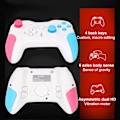Miniatyrbillede 7 af 9: Trådløs Spilcontroller med 4 Programmerbare Knapper, 6-Akset Sensor, USB-Controller til Konsol, Pink Blå