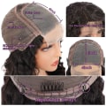 Miniatyrbilde 4 av 7: Deep Wave Lace Closure Parykk Menneskehår 180% Tetthet Parykker for Svarte Kvinner 4X4 Transparent Lace Front Parykker Menneskehår Limfri Brasiliansk Vått og Bølget W 26 Inch