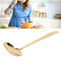 Miniatyrbillede 5 af 5: Suppeøse Durable Messing Elegant Lys Guld Farve Afbalanceret Vægt Multifunktionel Øse Ske til Hjem Køkken Madlavning Øse