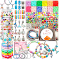 Miniatyrbild 1 av 6: Tjejers leksaker armbandssats - 3100 pärlor för smyckestillverkningssats, enhörning/sjöjungfruhantverkspresenter för flickor i åldern 5-12, påskkorg St 3100pcs