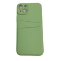 Pikkukuva 1 / 4: iPhone 14 Plus -kuori - mikrokuituinen silikoni Kaksinkertainen korttipaikka Green