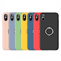 Pikkukuva 1 / 6: iPhone XS Max suojakuori - Mikrokuituinen silikoni, jossa on renkaanpidike röd