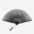 Pikkukuva 7 / 11: Fan Silk with Tassel - Various Colors Svart Blomma