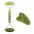 Pikkukuva 1 / 10: Gua Sha Scraper + Jade Roller Large Taggig - vihreä