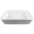 Miniatyrbillede 1 af 2: Porcelænsform - rektangulær - mønstret kant - 6 pakker Vit