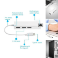 Pikkukuva 5 / 5: 3 portin kaapeli + Ethernet - USB 3.1 Type-C - USB HUB 2.0 Vit