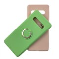 Pikkukuva 1 / 7: Samsung Galaxy S10 Plus kotelo - mikrokuituinen silikoni, jossa on sormuksen pidike Ljusgrön