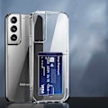 Miniatyrbild 1 av 2: Samsung Galaxy S21 Skal - Transparent med Kortfack Transparent