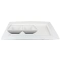 Miniatyrbillede 1 af 2: Porcelænstallerken Rektangulær + 2-delt skål - 12 stk. Vit