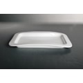 Miniatyrbillede 4 af 4: Rektangulær porcelænstallerken - bueformede buede kanter - 4 pakke Vit